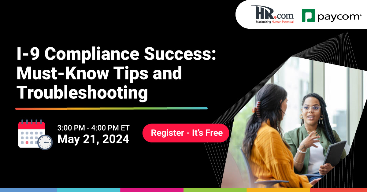 Learn the essentials of I-9 compliance. You will learn how to correctly fill out the I-9 form, avoid common errors, risks, and penalties. This free session is ideal for both new and experienced HR professionals. @Paycom #compliance okt.to/JBqDkz