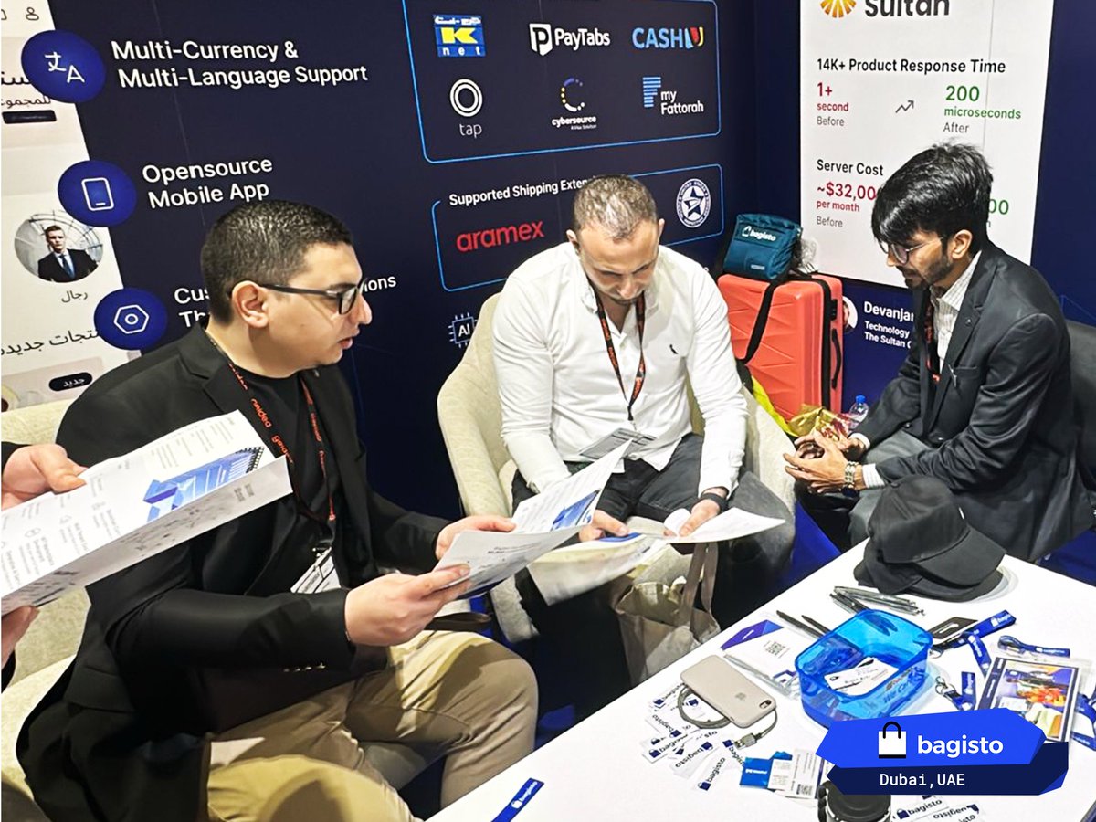 #opensource #bagisto #ecommerce team networking with like-minded people in the busy booth H2-F40 at #SeamlessDXB in #DWTC.