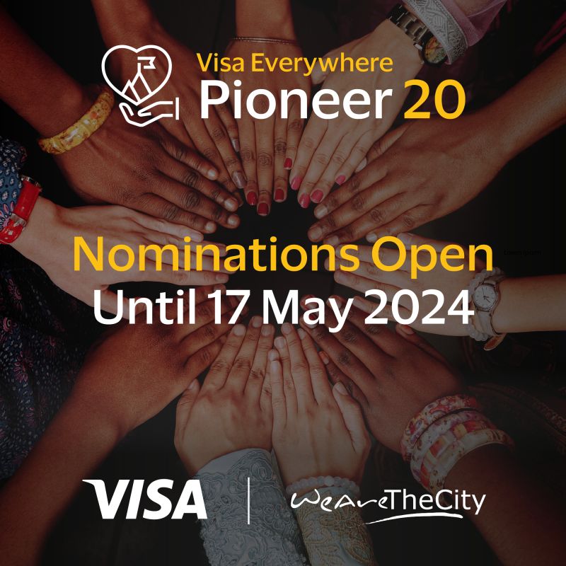 Visa Everywhere #Pioneer20 nominations extended.
Know an inspiring refugee woman entrepreneur in Europe? Share her story by 17 May wearethecity.com/pioneer-20 @Visa @WeAreTheCity