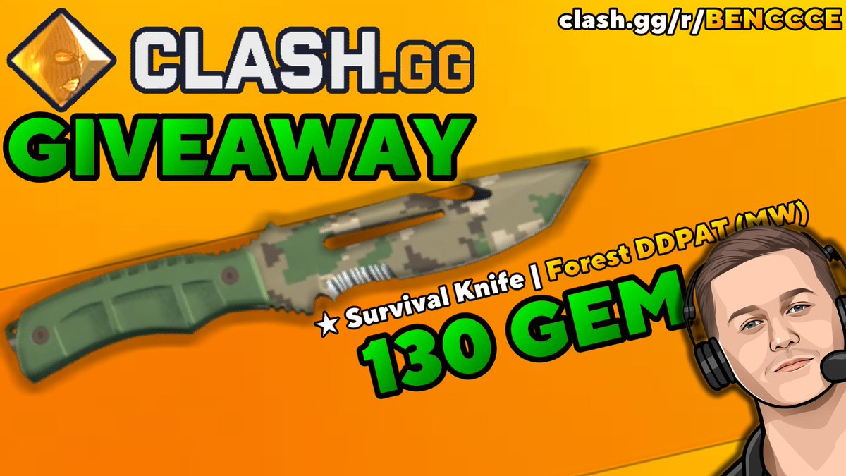 benccce's tweet image. 🔴BENCCCE GIVEAWAY🔴
🎁★ Survival Knife | Minimal Wear Forest (Minimal Wear)🎁

🔁Like and Retweet this post
➡️Follow @Benccce 
🔽Tag 2 friends in comments
#️⃣Use my ClashGG code: clash.gg/r/BENCCCE
  (screenshots appreciated using my code this week❤️)

🔶Winner will be…