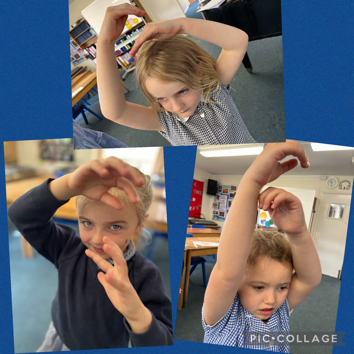 Our #Reception children have been listening to spikey and smooth music in Mars by Holst, then making shapes with their bodies in response. 
Can you guess which is which? #Creativity #ListeningSkills #Mars