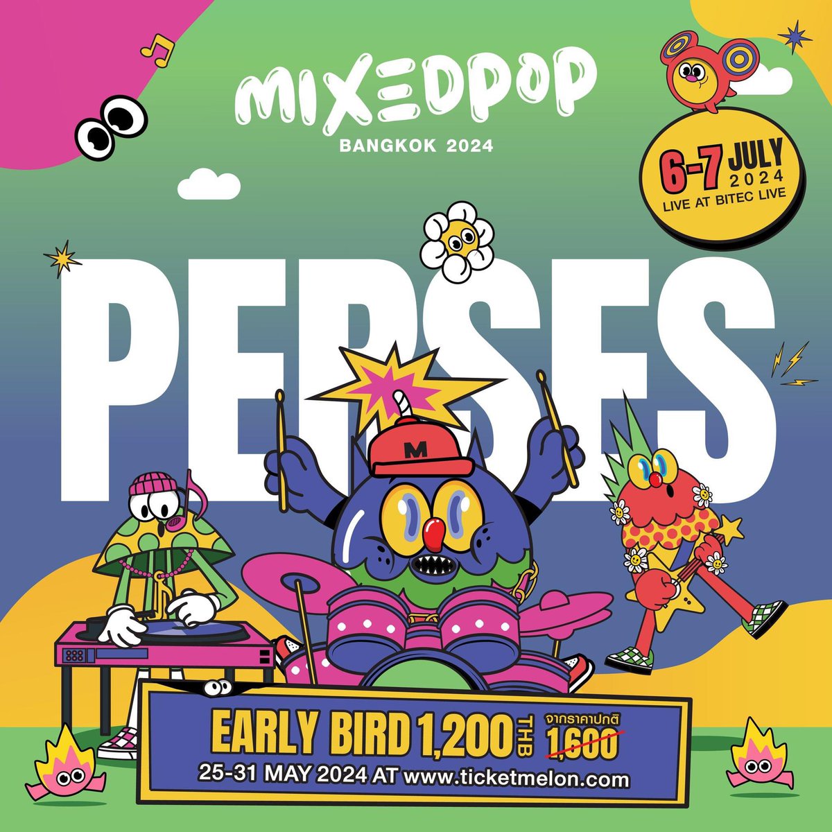 🌈#MIXEDPOPFESTxPERSES 🏀 เข้ามาคุย เข้ามาทัก Say what’s up girl!! PERSES พร้อมมาโชว์ Performance สุดเท่ให้ได้ชมกันแล้วที่ 𝐌𝐈𝐗𝐄𝐃𝐏𝐎𝐏 𝐁𝐀𝐍𝐆𝐊𝐎𝐊 𝟐𝟎𝟐𝟒🔥 . เพราะข้อห้ามข้อเดียวของเฟสนี้คือ “ห้ามพลาด” 📍6-7 July 2024 AT BITEC LIVE . 🍭จำหน่ายบัตร Early Bird 25 - 31