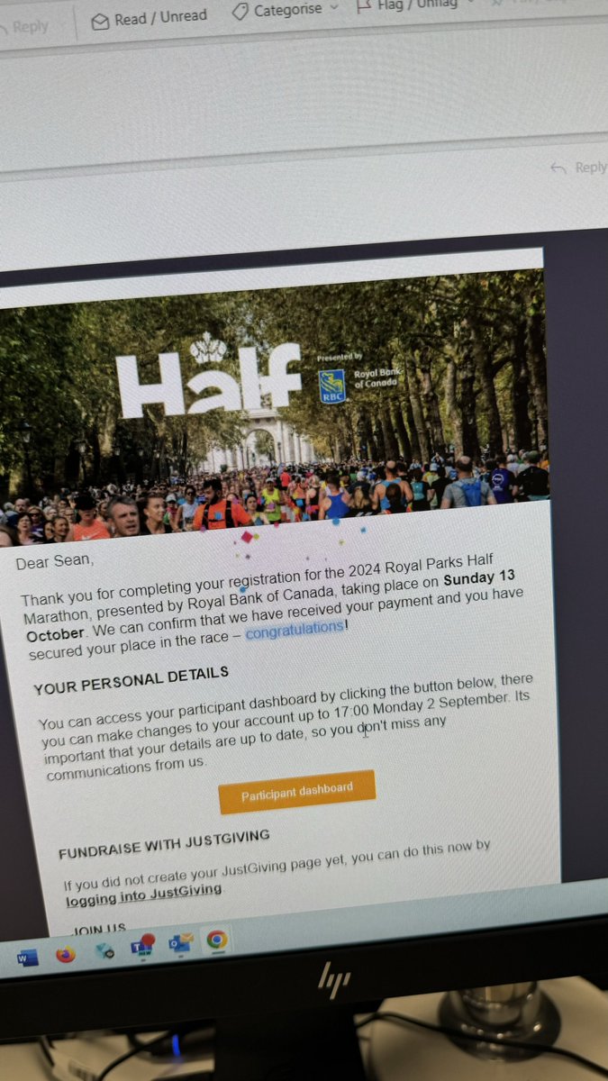 I guess it’s official now! @RoyalParksHalf