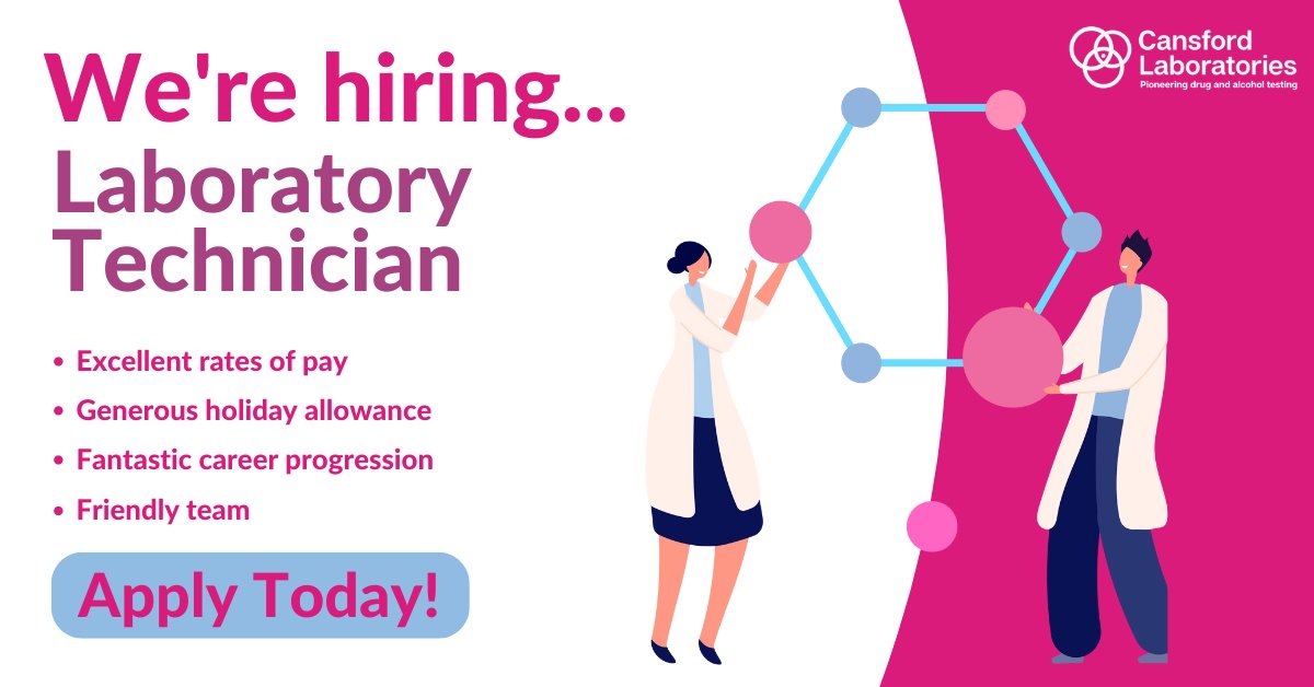 cansford_labs's tweet image. We&apos;re hiring! Here&apos;s an excellent opportunity for new grads looking to specialise in #AnalyticalToxicology! This position places emphasis on #HairTesting and #PEthTesting - a unique chance to hone your skills in this area. Apply here: hubs.ly/Q02x3nNH0  
#Wales #Jobs #STEM
