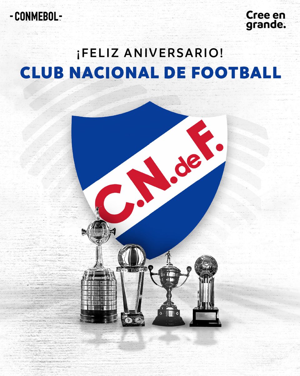 ¡Feliz cumpleaños, @Nacional! 🎂🇺🇾 #CreeEnGrande | #AniversarioCONMEBOL