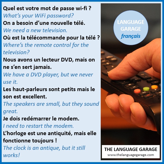 Où est la télécommande pour la télé ? Where’s the remote control for the television? #home #livingroom in #French. #français #languages #LanguageLearning. #Lessons & #Free content: tinyurl.com/2nb9xn2y