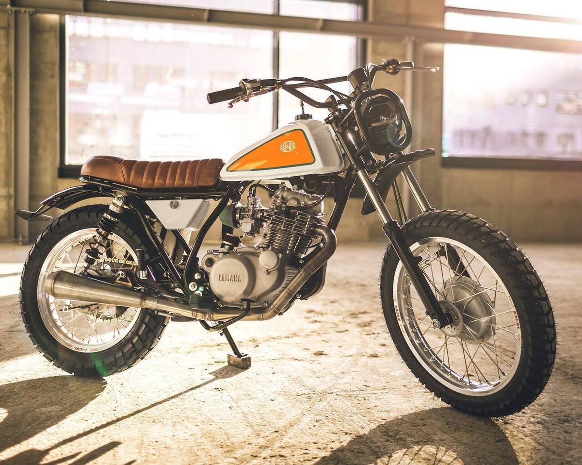 Island Thumper: 1985 Yamaha SR250 by @gas_and_oil_motorcycles of Prague, built for a client moving 5000 miles away to Sri Lanka! “Our customer…wanted us to help him to adapt to local traffic. That means: a light, agile bike with the ability to travel f… instagr.am/p/C68n92lOWJt/