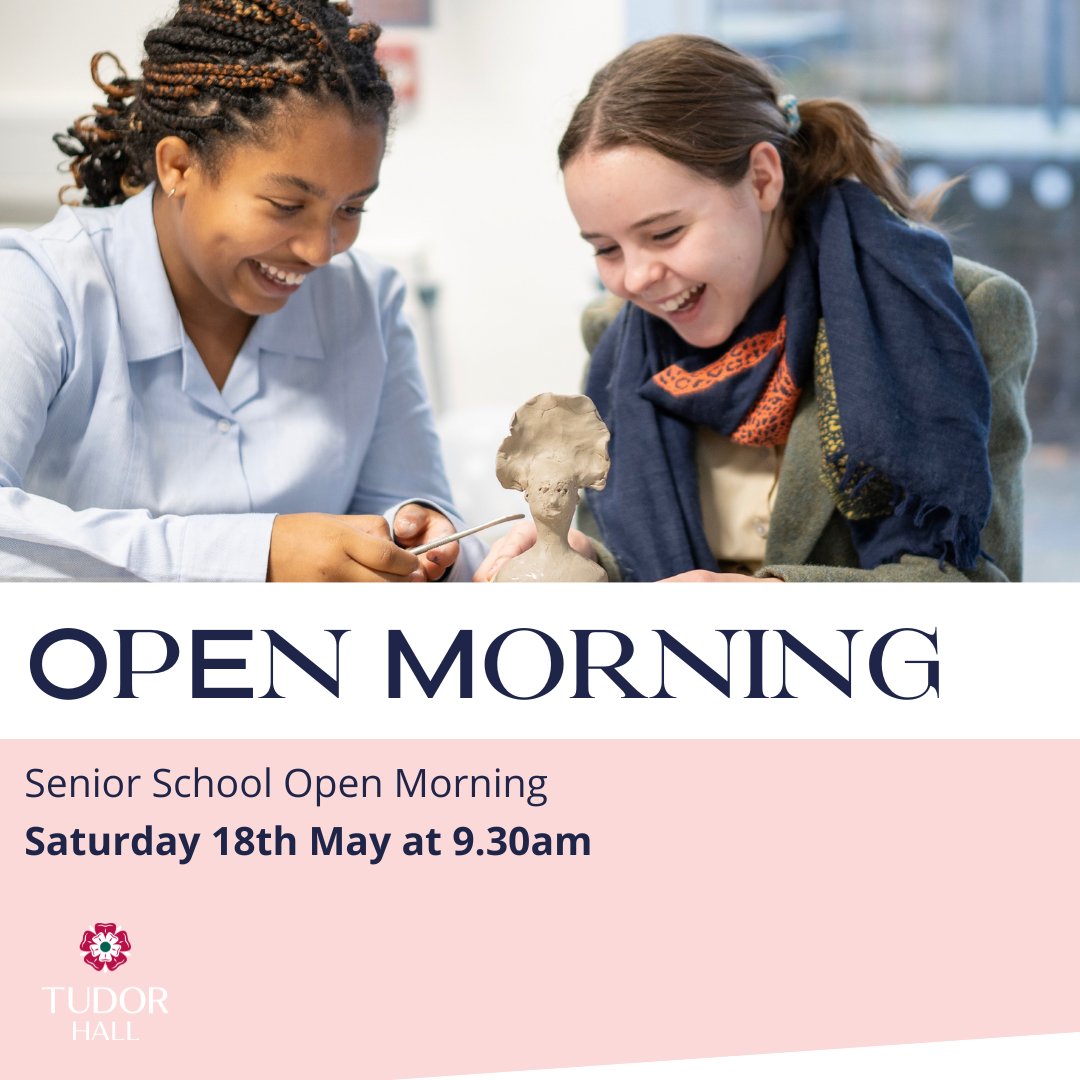Our Summer Open Morning for families considering senior school or Sixth Form is this Saturday 💫
- Meet the Headmistress
- Explore the School, meet pupils &amp; staff
- Families with girls of all ages welcome

👉 tudorhallschool.com/open-morning-r…
#OpenMorning #girlsschool #Oxfordshire