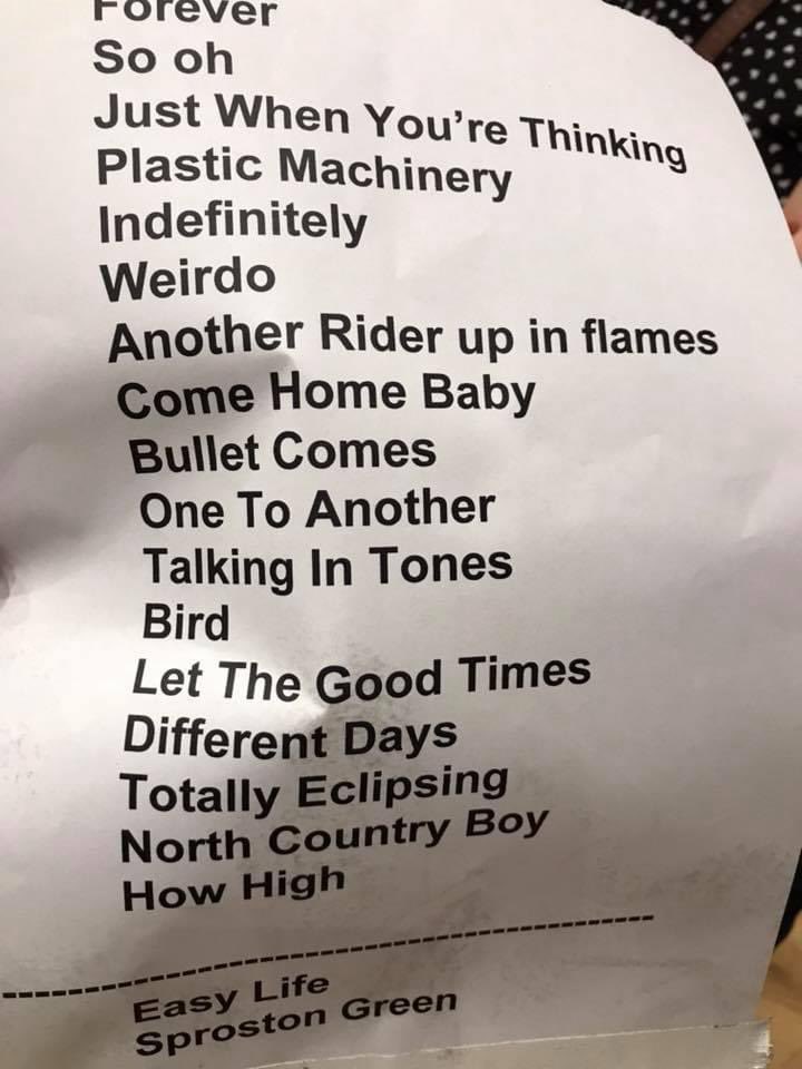North by northwich gig number 1 - and who could fault that set list?! What a start to a tremendous week, a whole week with my fav band! 💙💙💙@thecharlatans @Tim_Burgess