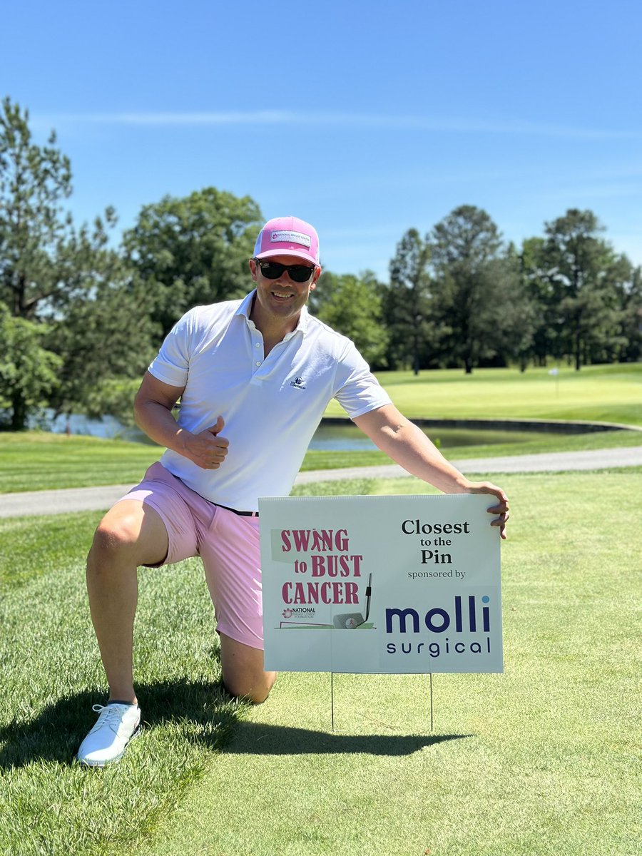 Had to sponsor this for @natlbreastctr’s Swing to Bust Cancer! Dr. David Weintritt👍 #MeetMOLLI #fundraising #breastcancer