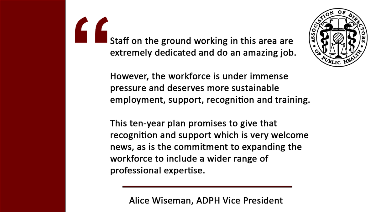 [3/3] The new ten-year workforce plan is also v welcome. '...people needing treatment should be able to receive the very best support...' @AliceWiseman11, @ADPHUK Vice President. 👀Read our response in full➡️bit.ly/3yjX4YU