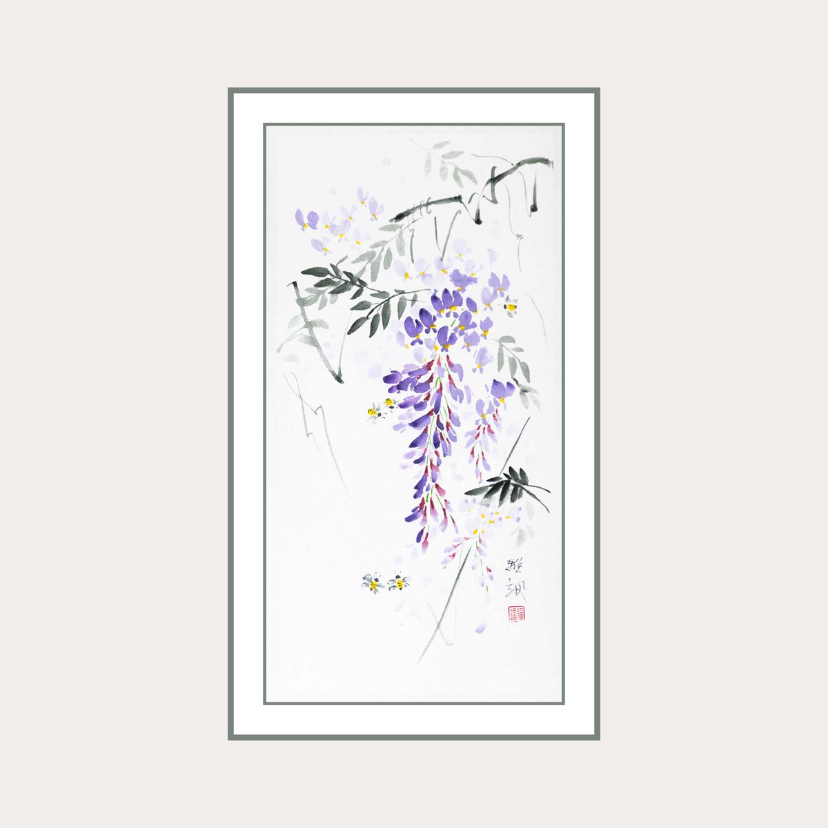 New in my shop: elegant wisteria flowers. Ink and watercolours on rice paper. #japaneseart #chineseart #purpleflowerart #canadianartist #sumie #sumiart #wisteria #canadianartist #EtsySeller #flowerpainting #watercolor #watercolor 
yasamt.etsy.com/listing/171691…