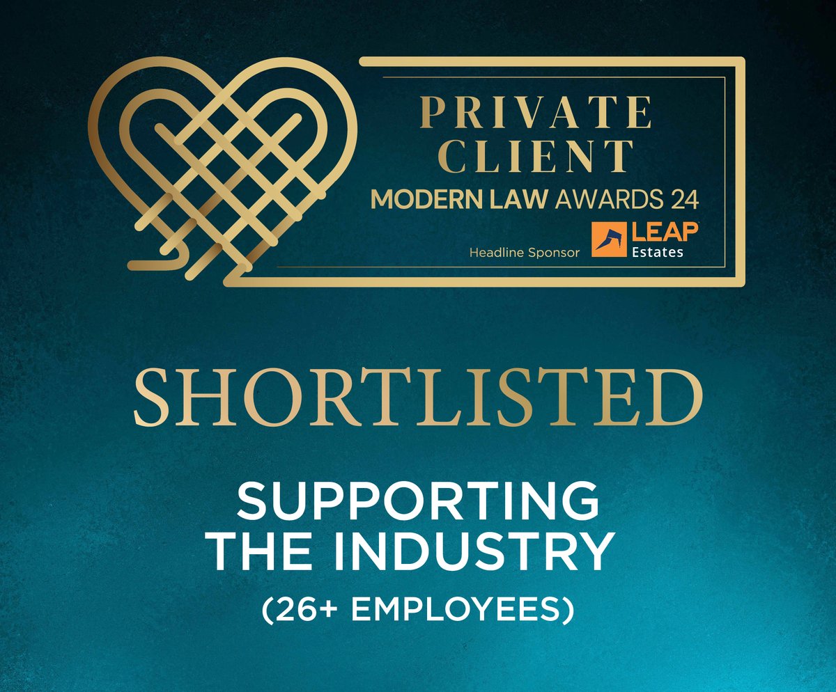 We have been shortlisted for 'Supporting the Industry (26+ employees)' at the 'Modern Law #PrivateClient Awards 2024'! 🙌🏽 ow.ly/qV3u50RFvGN @modernlawmag The Awards Ceremony is taking place on Thurs 4th July in Liverpool! #privateclientservices #findersinternational