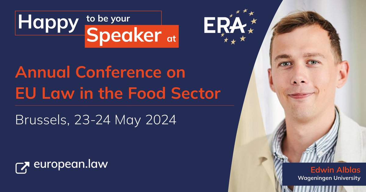 ⚖ 🌾 Brussels, come join the discussion on EU Law in the Food Sector and hear our colleague Edwin Alblas speak on food, agriculture and the challenges on litigation! ⚖ 🥗 To learn more and the see the full programme, check out the website here: era.int/cgi-bin/cms?_S…