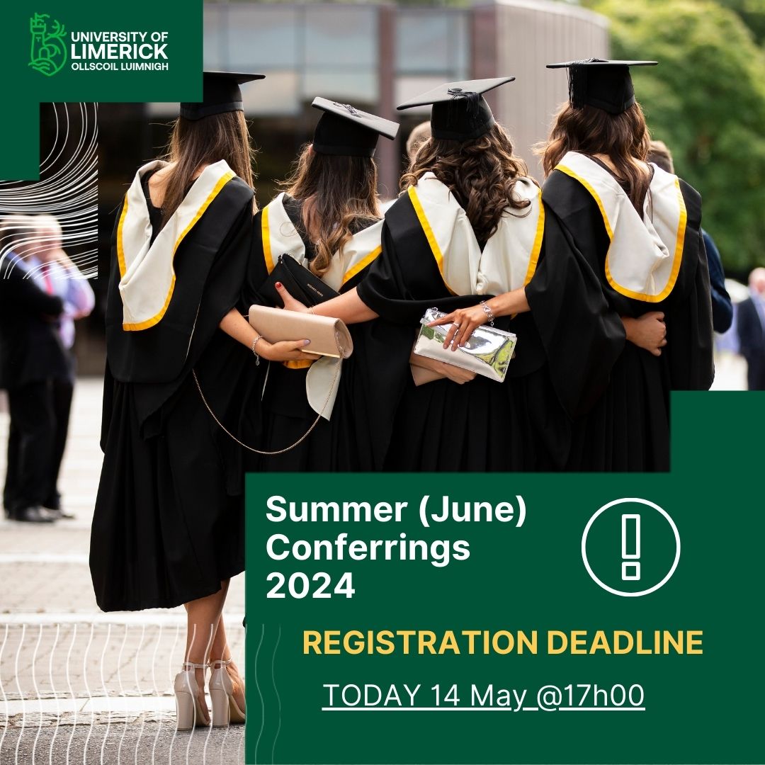 🎓Attention June Graduands 🎓

Registration for the Summer (June) Conferring Ceremonies 2024 closes TODAY 14 May @ 17h00 ‼️

Check your student and personal emails for all the important information you need to register before the deadline.

#ulgraduation #studyatul