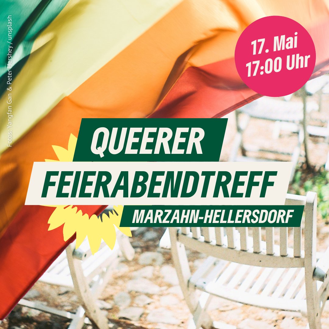 Anlässlich des #IDAHOBIT laden @gruenemahe zum Queeren Feierabendtreff am 17. Mai 2024 ab 17 Uhr ins Stadtteilzentrum ‘Mosaik’ ein. Der Feierabendtreff bietet die Chance auf einen fachlichen und gemütlichen Austausch. Um Anmeldung wird gebeten. gruenemahe.de/2024/einladung…