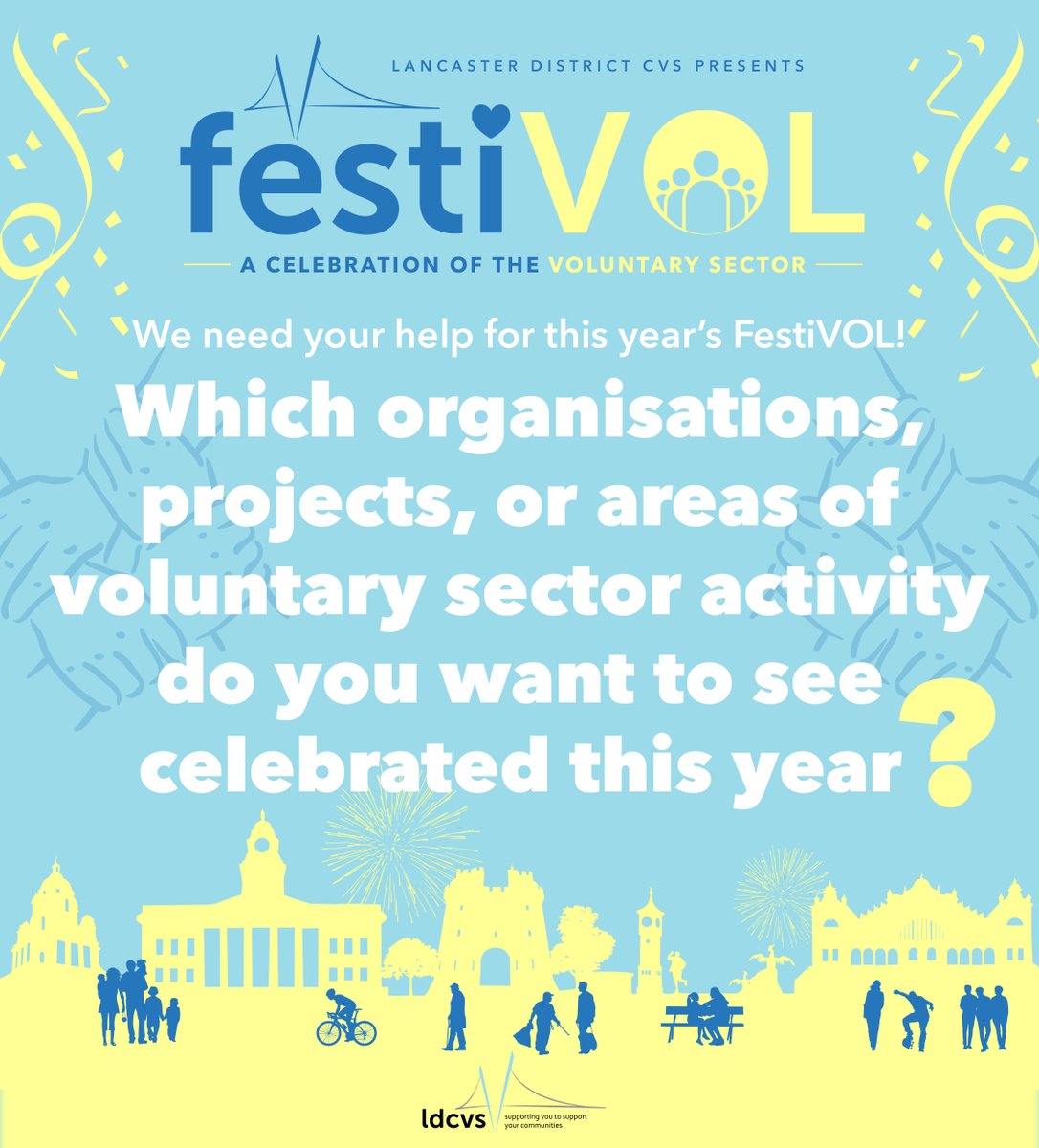 📢 Help shape FestiVOL 2024! 🎉 Share your suggestions for activities, performances, or areas of voluntary sector activity you'd love to see celebrated this year. Submit your ideas here: tinyurl.com/mtpv7fm5 Thank you for your support! 🌟 #FestiVOL2024 #CommunityCelebration