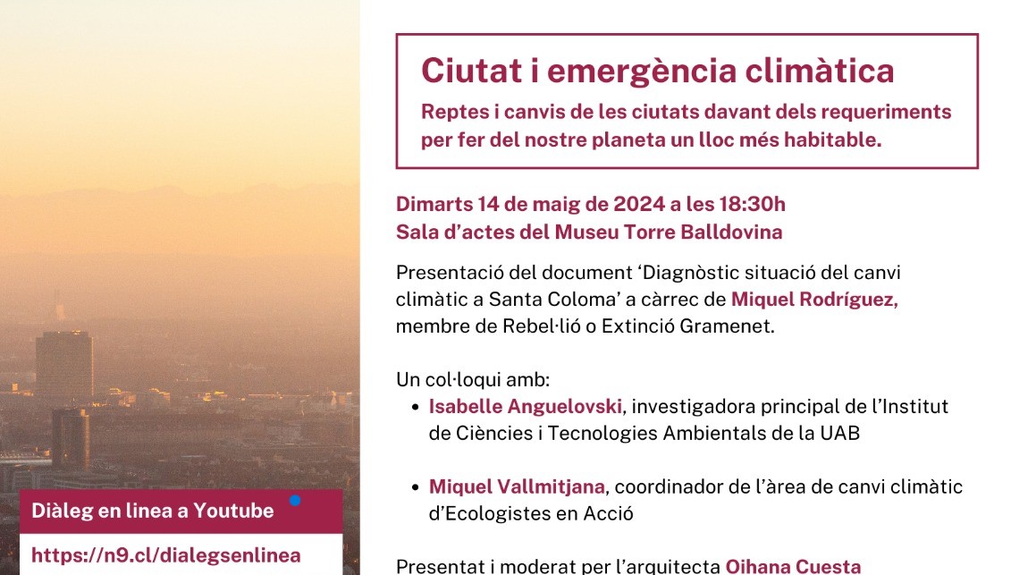 AVUI, a les 18.30h! La investigadora @ianguelovski de l'@ICTA_UAB participa a una nova edició dels Diàlegs de la Riba del Besòs @DialegsBesos, posant el focus en l'emergència climàtica. ⏰18:30h 📍Museu Torre Balldovina. Sta Coloma de Gramanet uab.cat/web/sala-de-pr…