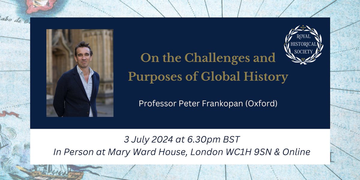 We are delighted to announce this year's Prothero Lecture tickets are now available. Prof Peter Frankopan (Oxford) will be speaking on the importance of global history. Register today below. Date: Wed 3 July 2024 Place: Mary Ward House, London or Online eventbrite.co.uk/e/the-rhs-prot…