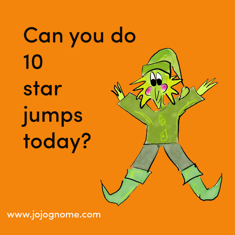 Celebrating #MentalHealthAwarenessWeek2024 ...get moving like JoJo Gnome. How many star jumps can you do? Check out JoJo Gnome's Emotions page for lots of stories about emotions and wellbeing. jojognome.com/enjoy-stories-…