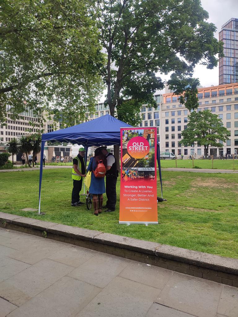Free bike marking at Finsbury square this afternoon with your local neighbourhood team and <a href="/oldstdistrict/">Old Street District</a> <a href="/bikeregister/">BikeRegister</a>