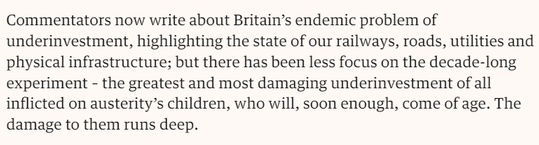 This is a critical point from @GordonBrown's latest piece on the need for a meaningful response to rising child poverty Putting more money in the pockets of low-income families is a vital & sound investment to reduce the long-term impact & cost of poverty theguardian.com/commentisfree/…