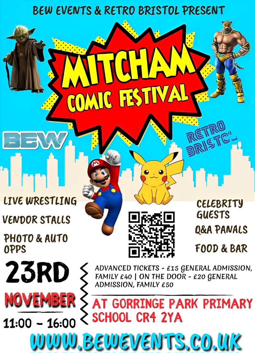 Saturday, November 23rd. Mitcham Film TV & Comic Con! bewevents.co.uk for tickets. Let us know which guests you would like to see.
