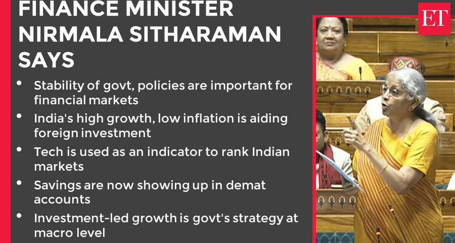 #Stability of govt, policies are important for #financialmarkets: FM @nsitharaman at an event on financial markets in #Mumbai  

🗞️ Catch the day's latest news and updates ➠ ecoti.in/ifmRzZ  
#ETNewsSnap