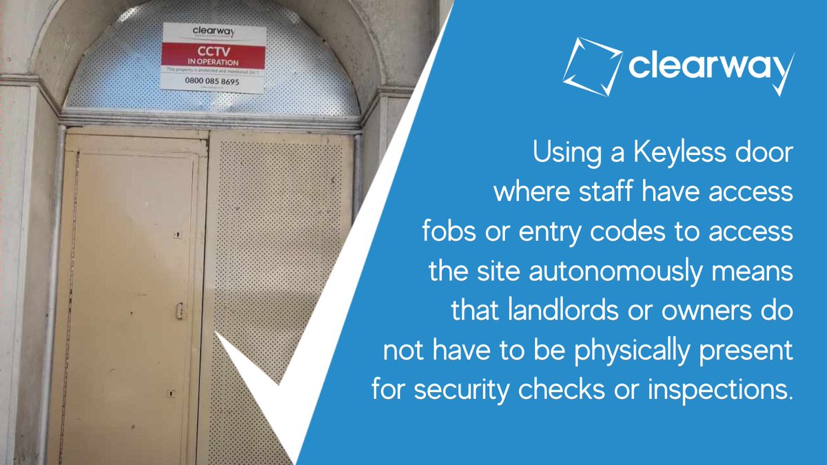 Using a Keyless door where staff have access fobs or entry codes to access the site autonomously means that landlords or owners do not have to be physically present for security checks or inspections. Find out more here: bit.ly/steelsecurity #security #steeldoor #property