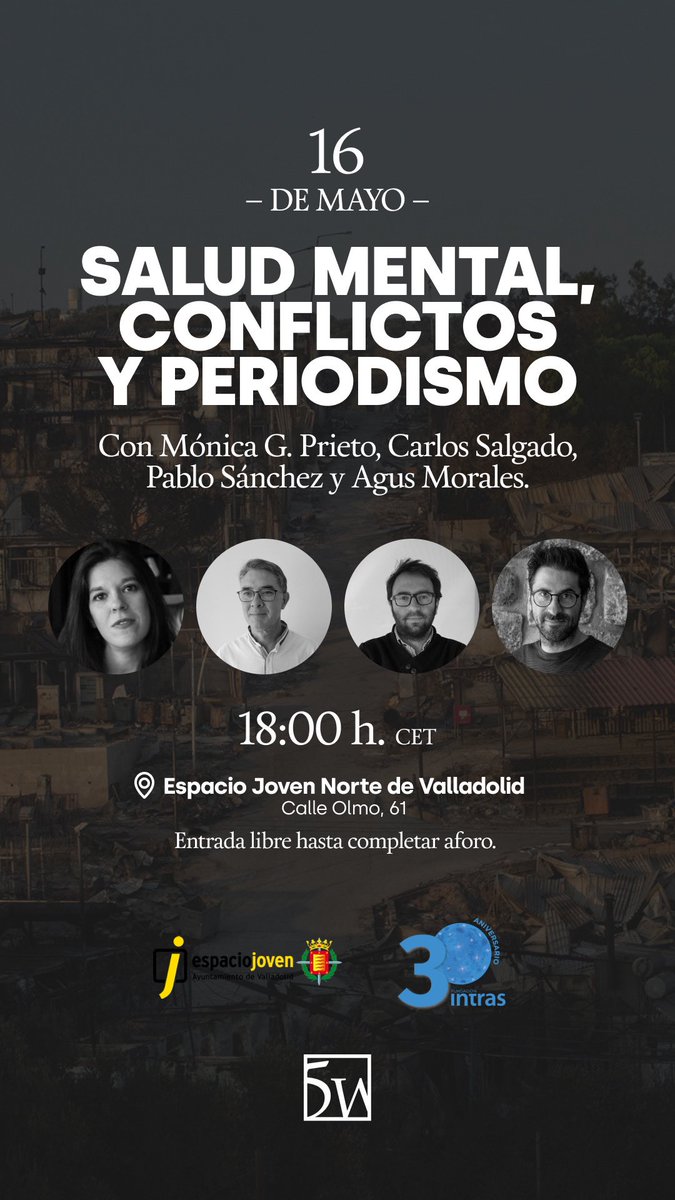 🗓️ 16 de mayo 🕡 18.00 horas 📍 Espacio Joven Norte de Valladolid (Calle Olmo, 61) ⚫️ Entrada libre hasta completar aforo @EJnorteVLL