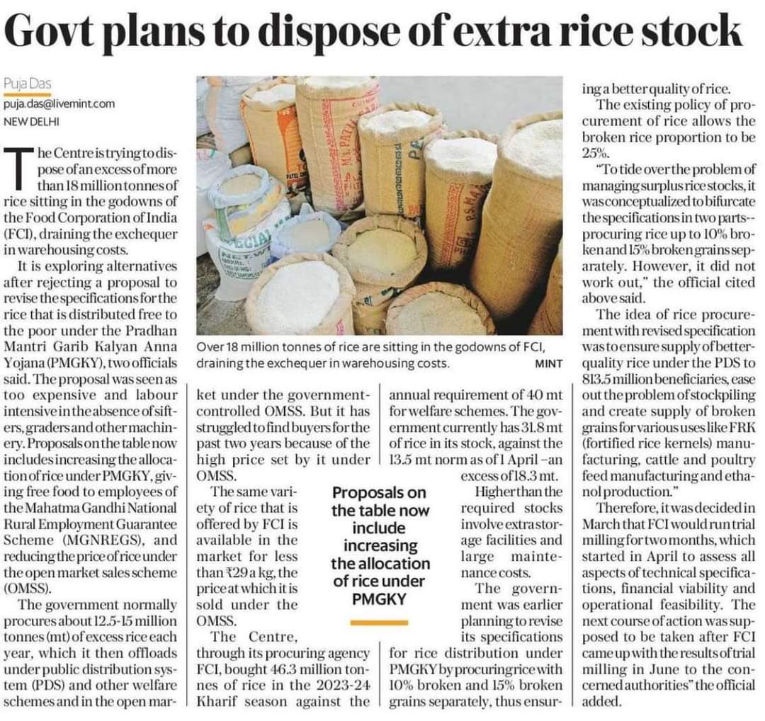 When KA asked rice for 34rupee per kg rate they agreed 1st&then dis politics&declined
When KA asked it was stock procured before June2023. There was no shortage and 2023-24 procurement was due
Now they have excess stock&becoming tough to manage
Never forget the betrayal of BJP