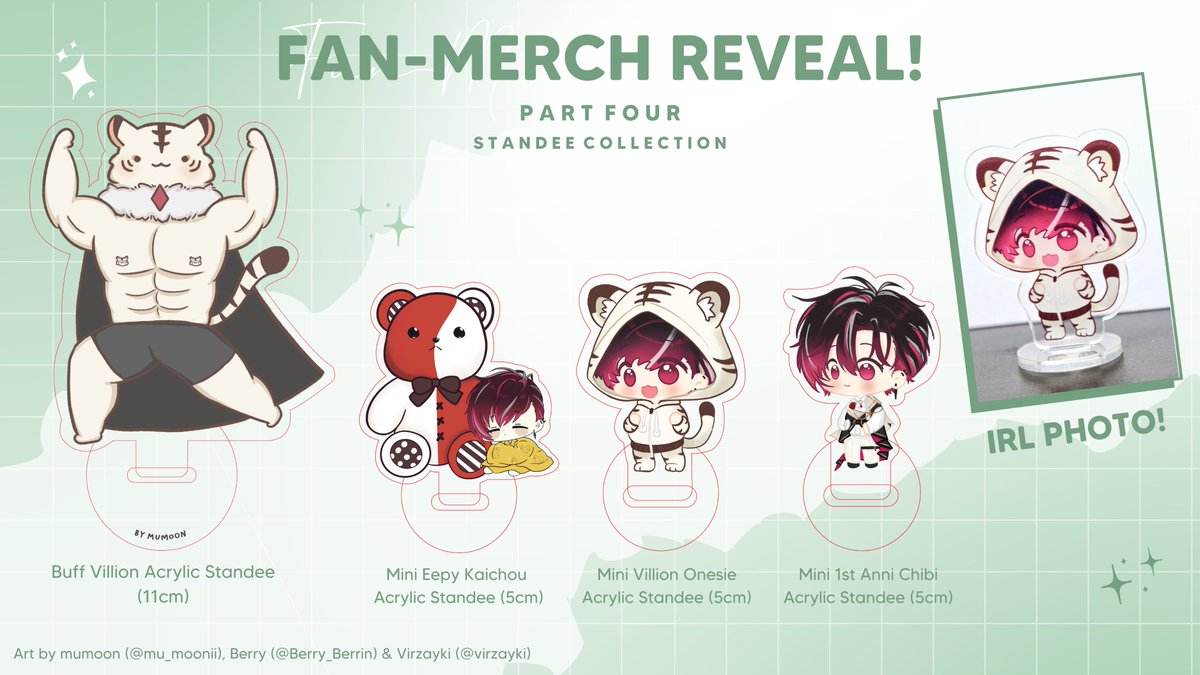 [Fan-Merch Reveal Pt. Four]
Introducing our Mini Standees collection!✨

Behold! Our ultimate form in an acrylic standee version! 💪😎
As always, stay tune for we will reveal the LAST fan-merch collection very soon!

Not affiliated with ANYCOLOR Inc. or NIJISANJI/EN.