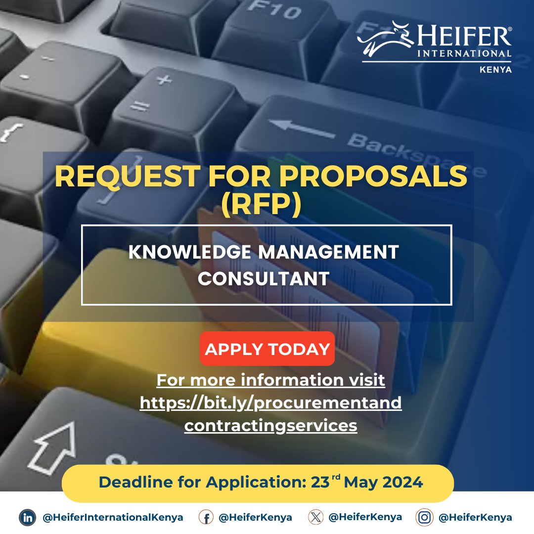 We are looking for a knowledge management consultant or firm to conduct extensive knowledge management on one of our projects to gather and organise lessons and insights.
📌 Learn more: heifer.org/about-us/insid…
🚨 DEADLINE: 23rd May 2024

#ikokazike #jobopportunities