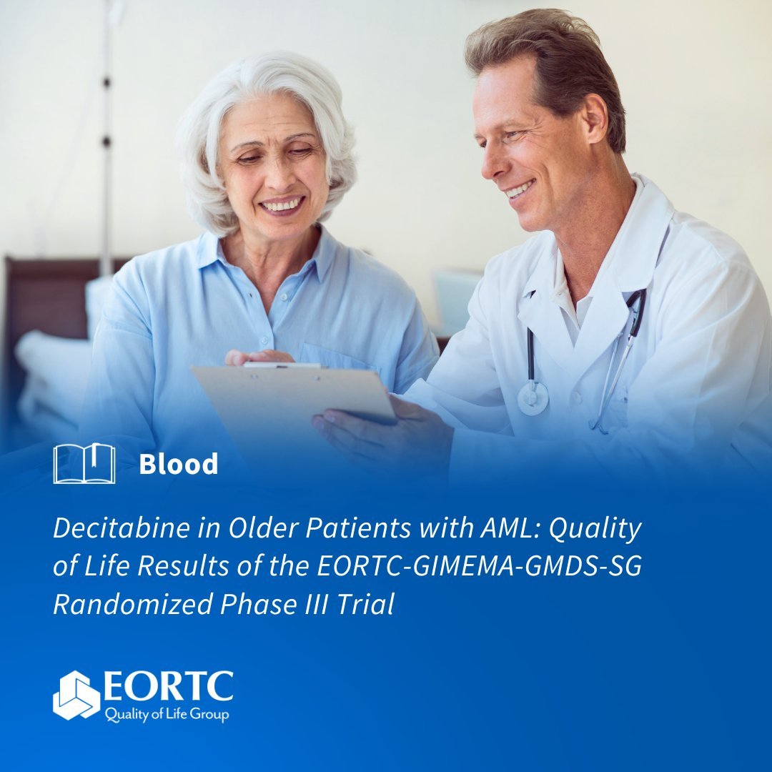 📚 We are proud to share a new #publication presenting the #QualityOfLife Results of the EORTC-GIMEMA-GMDS-SG Randomised Phase III AML21 Trial on older patients with acute myeloid #leukaemia (AML). Go to the publication: eortc.org/bibliography/ #CancerResearch #ClinicalTrials