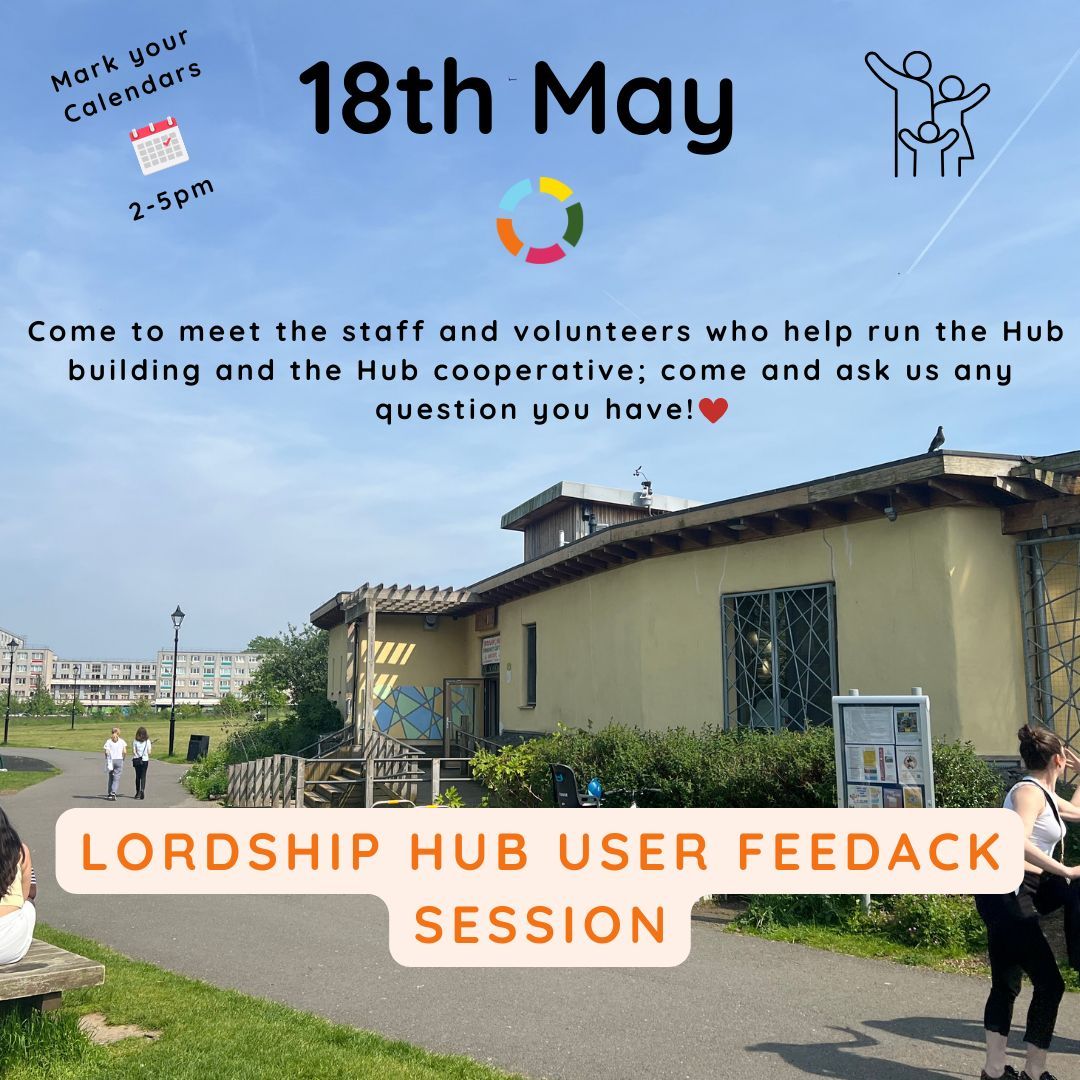 🗓️ Our Hub user feedback session on 18th May and all are welcome.

🏢 The Hub is run for the community by the community, and the voice of users is really important.

🤝 The Hub is a cooperative, and cooperative members get to decide how it is run.

Look forward to seeing you 😊