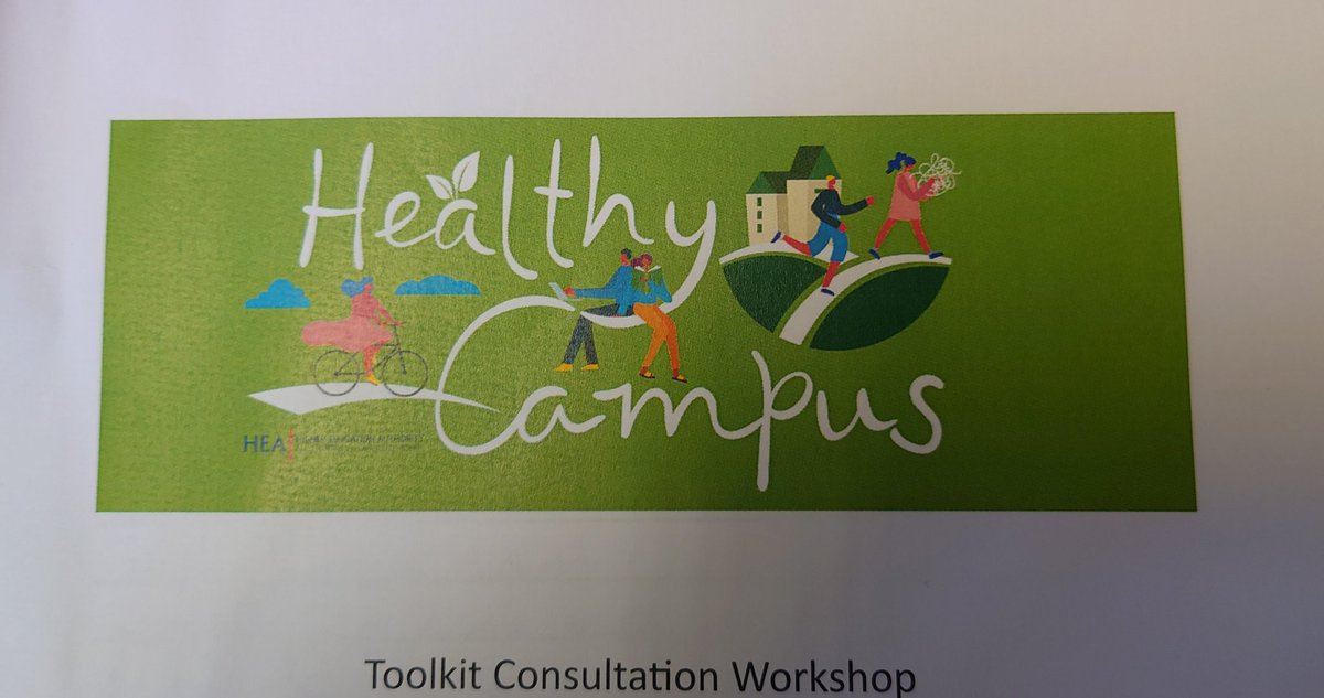 Today we're attending a @HealthyCampusIE stakeholder event to evaluate the toolkit that's being developed. This is a really important element of ensuring that progress is made on campuses to make college a place that fosters better health and wellbeing