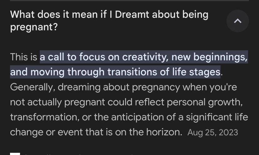 So I have been having WILDLY vivid dreams that I am pregnant for the last two days and I thought I would see if it meant anything.... and SHEESH