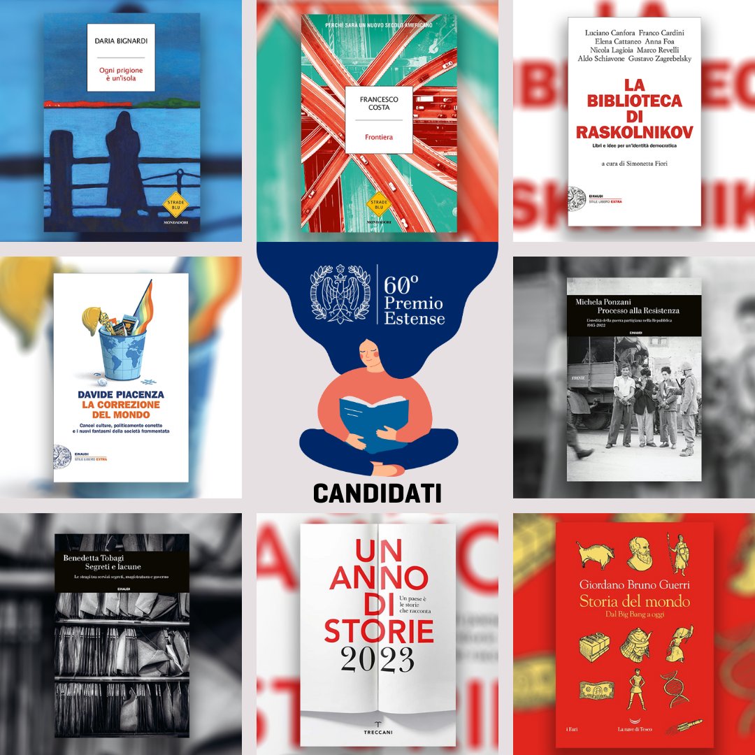 📚Candidati al #premioestense2024: @dariabig @francescocosta @Davide @MichelaPonzani @GBGuerri 📷Scopri tutti i libri in gara: premioestense.com/candidati-2024/ #giornalismo #premioestense #editoria #libri #cultura @Mondadori @Einaudieditore @Treccani @lanavediteseoed