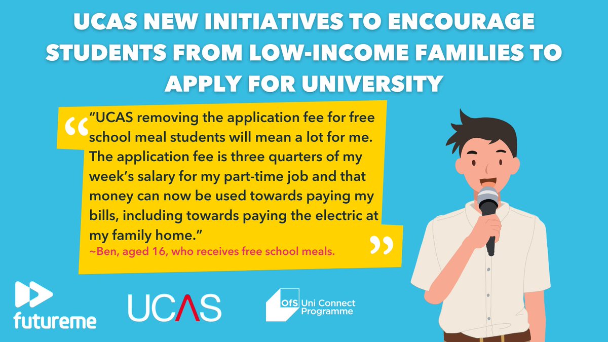 UCAS recently announced waiver of the £28.50 application fee for students in receipt of free school meals. Observing this, students have been sharing their thoughts on impact of the initiative taken by UCAS. Learn about thoughts of students: ucas.com/corporate/news…