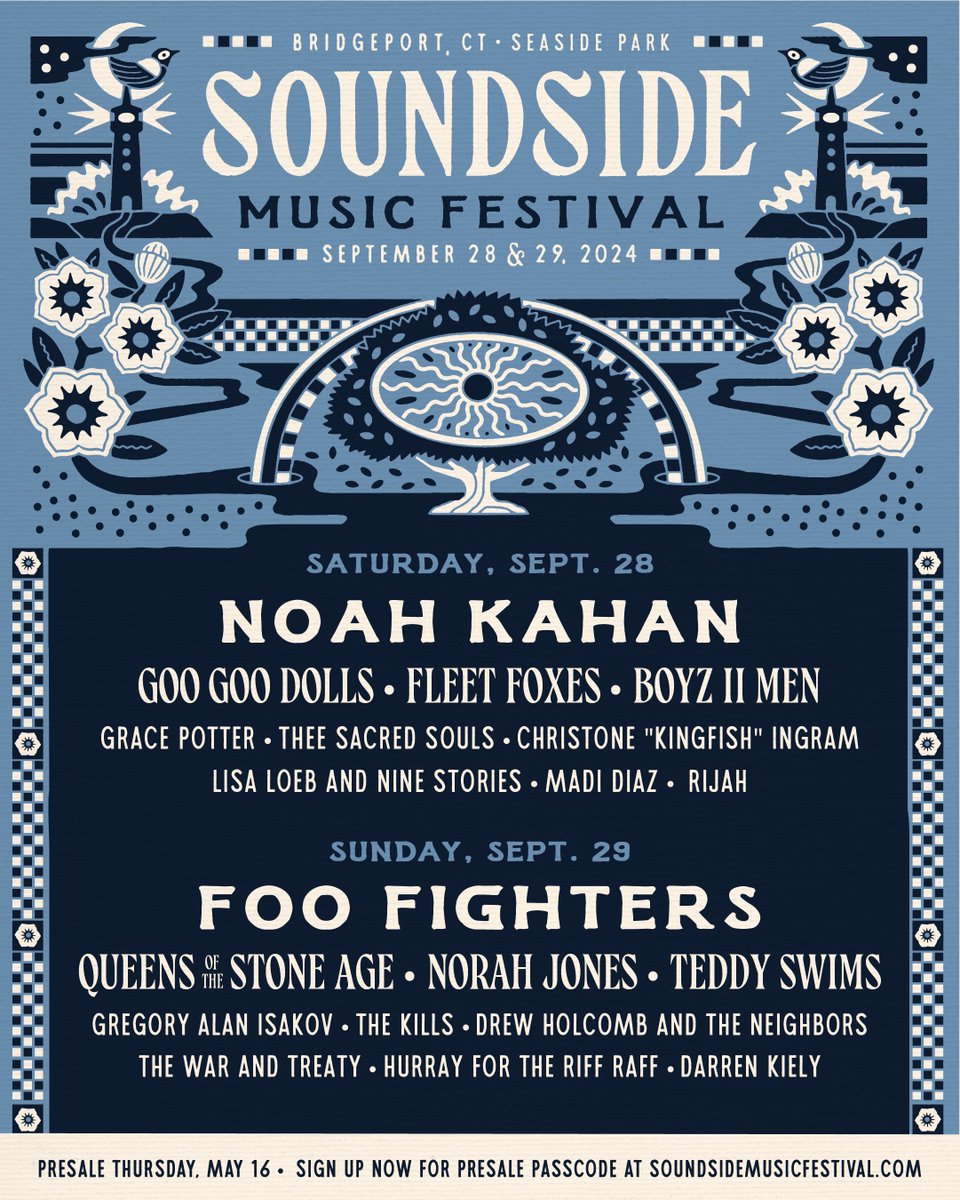 We're playing @Soundsidefest this September! Passes on sale Thursday, May 16: soundsidemusicfestival.com/tickets