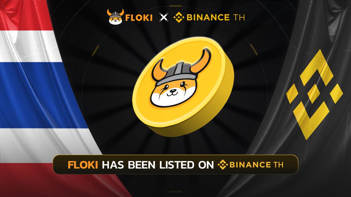 Binance Thailand has just listed $FLOKI! 🔥 Thailand, where #Floki enjoys immense popularity, boasts a significant crypto adoption rate. Approximately 12% of the population, or nearly 10 million people, own crypto in Thailand. This places Thailand 10th in Chainanalysis' '2023