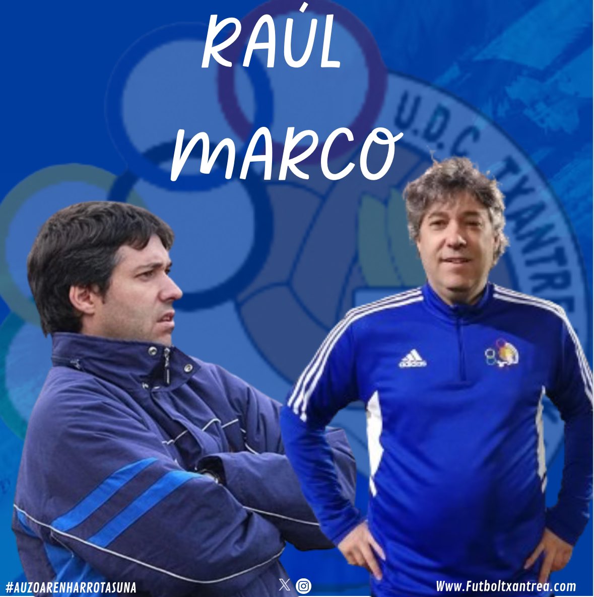 📝COMUNICADO OFICIAL Raúl Marco es la persona elegida para ser el nuevo entrenador del primer equipo. Raúl, junto a Asier Arregui han entrenado en esta temporada al Juvenil de Division de Honor y tras varios años volverán a dirigir al primer equipo. Buena suerte Raúl y Asier!