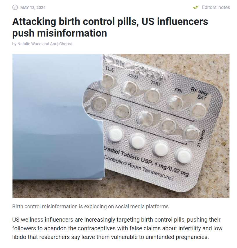 If you want confirmation that we live in maybe the most profoundly anti-natalist society of all time, just look at the way the media treats women who try to warn other women about the potential harms of hormonal birth control.
