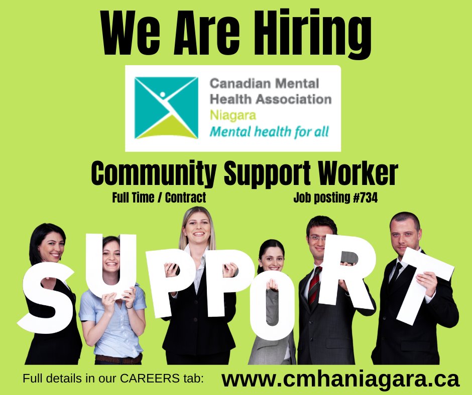 CMHA Niagara is recruiting for two full-time contract positions. Details on our career tab cmhaniagara.ca