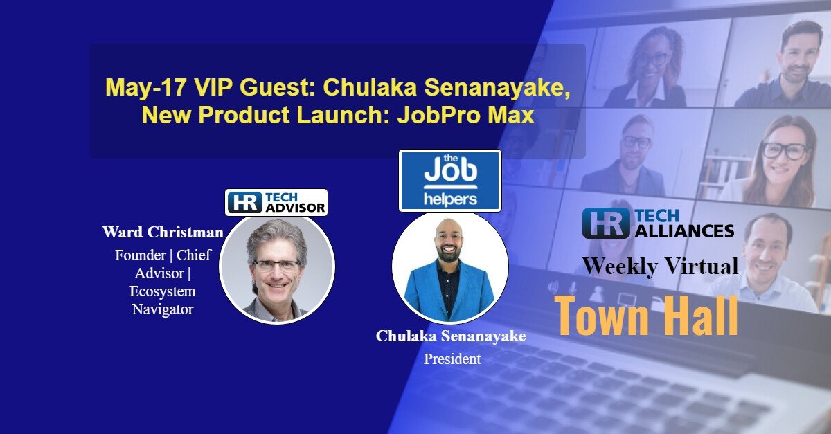 ⭐New Product Launch: JobPro Max
See demo at Weekly Town Hall May-17
VIP Guest: Chui Senanayake, President <a href="/thejobhelpers/">The Job Helpers</a>
⭐uses AI trained on 55,000 resumes from 10 years at The Job Helpers
Free to attend: hrtechalliances.com/Event/ID=593&S…
#HRTech <a href="/HRTechAlliances/">Partnering Success</a> #Alliances #Partnerships