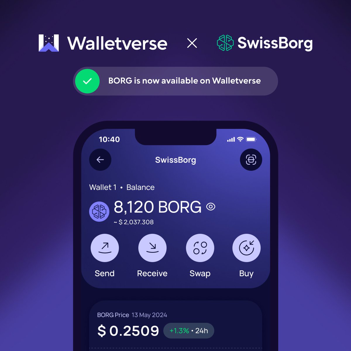 Walletverse supports $BORG! 💥

@swissborg Making #cryptoasset management accessible. Empowering your financial freedom

📲Download Walletverse now: walletverse.onelink.me/BM98/v0o7nubi

#SwissBorg #BORG #DigitalAssets #crypto