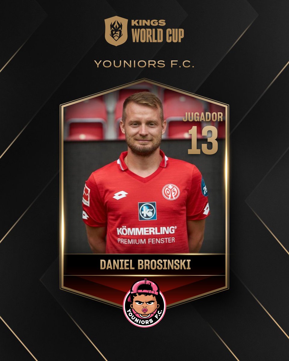 @FIVEUK 👶 Daniel Brosinski, jugador 13 de Youniors FC:

📌 Lateral de 35 años con más de 200 partidos en la Bundesliga.

📌 Ha completado la mayor parte de su carrera en el Mainz.