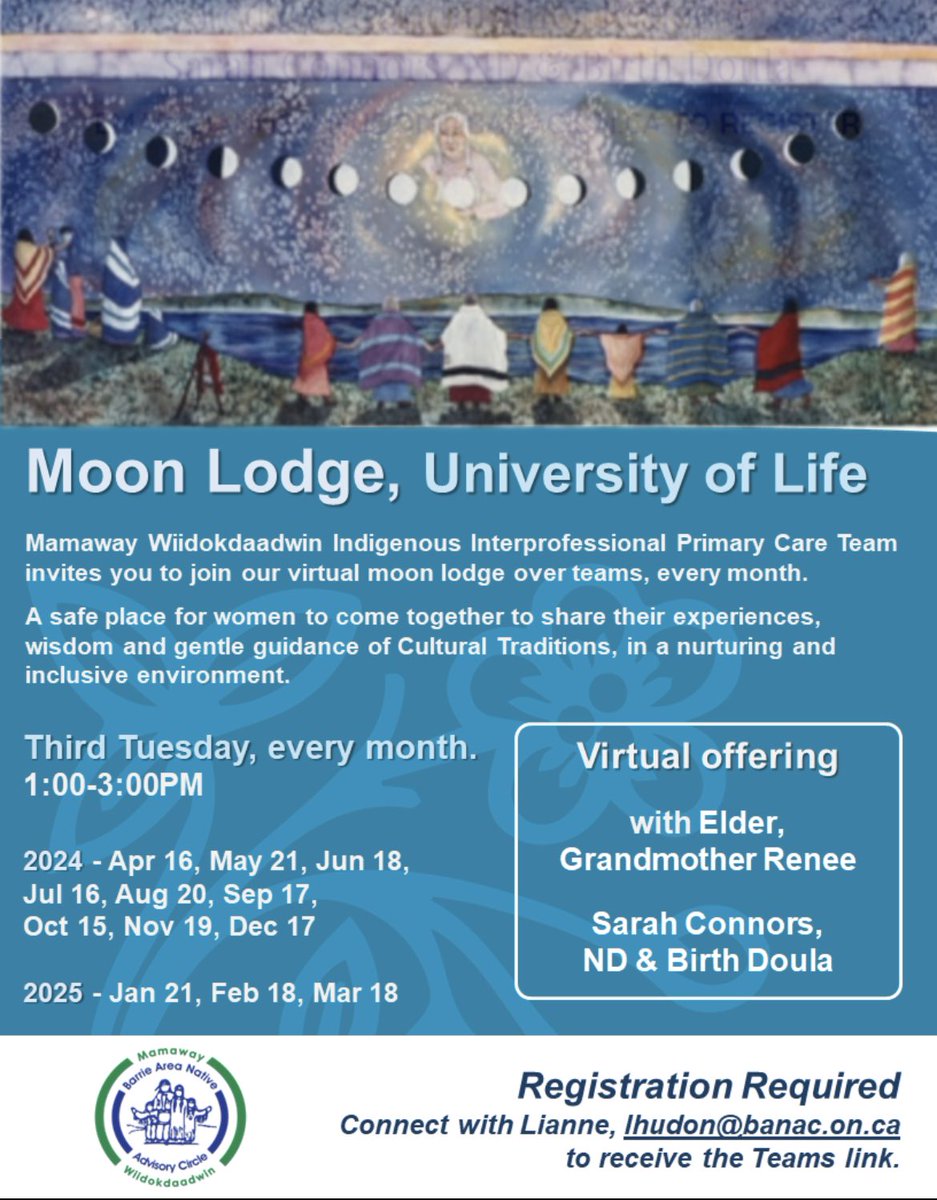 If this offering interest you, please email Lianne for the direct team links; lhudon@banac.on.ca