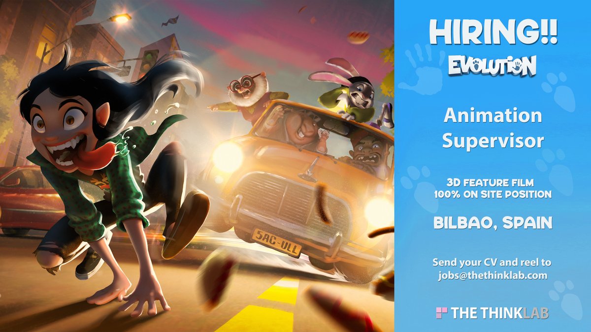 thethinklab's tweet image. 🚨 ATENTION! 🚨 

WE'RE LOOKING 🔎 FOR OUR NEXT ANIMATION SUPERVISOR! 📣🖥

Apply now to join our team for our next 3D animated feature "Evolution" 🎬

📍100% on site position in BILBAO, Spain

📥 Send your CV and reel to jobs@thethinklab.com

#animation #3d #animationsupervisor