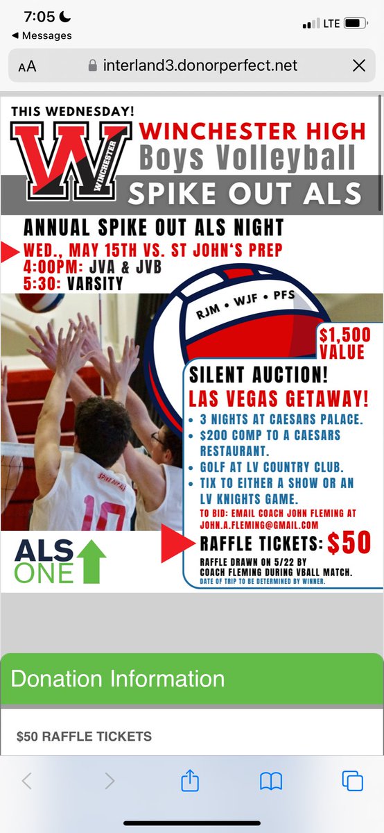 John Fleming (@coachfleming1) on Twitter photo Help us Spike Out ALS tomorrow. Great raffle opportunity thanks to <a href="/beatals44/">beat_als</a> See the link below to get your raffle tix. Proceeds to <a href="/alsone_official/">ALS ONE</a> <a href="/Winch_Athletics/">Winchester Athletics</a> <a href="/BostonHeraldHS/">Danny Ventura</a> <a href="/GlobeSchools/">Boston Globe Schools</a> <a href="/dtcsports/">Daily Times Sports</a> <a href="/MassBHSVB/">Mass Boys HS VBall</a> <a href="/SjpVolleyball/">SJP Volleyball</a> <a href="/ALSTDI/">ALS TDI</a> <a href="/WallyHSInvALS/">βWallyβ Seaver HS Invitational</a> Help us Spike Out ALS tomorrow. Great raffle opportunity thanks to <a href="/beatals44/">beat_als</a> See the link below to get your raffle tix. Proceeds to <a href="/alsone_official/">ALS ONE</a> <a href="/Winch_Athletics/">Winchester Athletics</a> <a href="/BostonHeraldHS/">Danny Ventura</a> <a href="/GlobeSchools/">Boston Globe Schools</a> <a href="/dtcsports/">Daily Times Sports</a> <a href="/MassBHSVB/">Mass Boys HS VBall</a> <a href="/SjpVolleyball/">SJP Volleyball</a> <a href="/ALSTDI/">ALS TDI</a> <a href="/WallyHSInvALS/">βWallyβ Seaver HS Invitational</a>